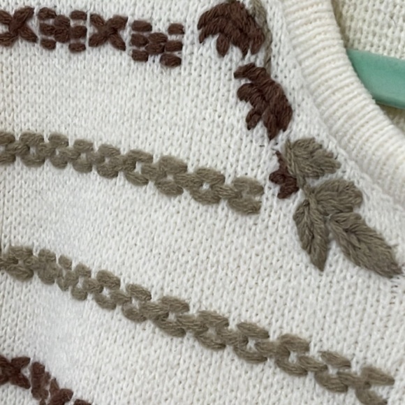 Crystal Kobe Vintage women’s prairie embroidered cardigan gold buttons pockets - Picture 4 of 5